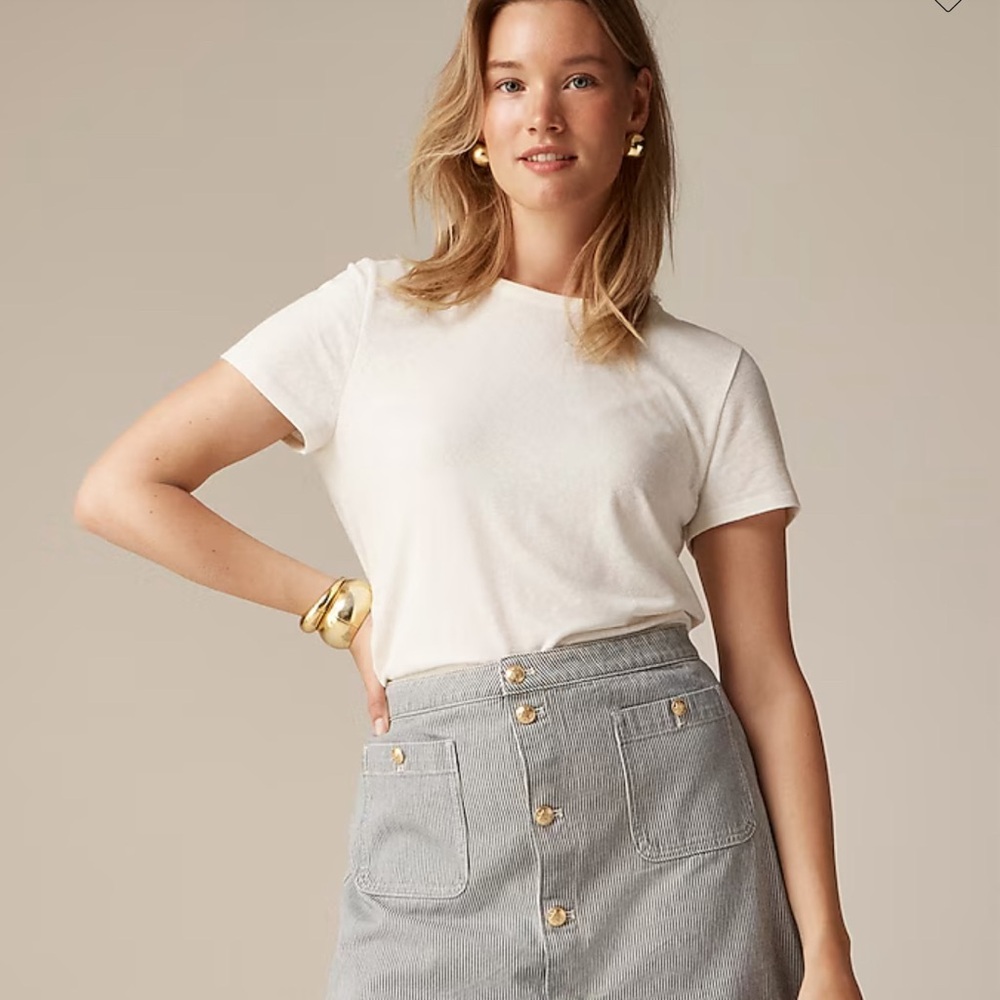 J.Crew Stretch linen cream blend shirt